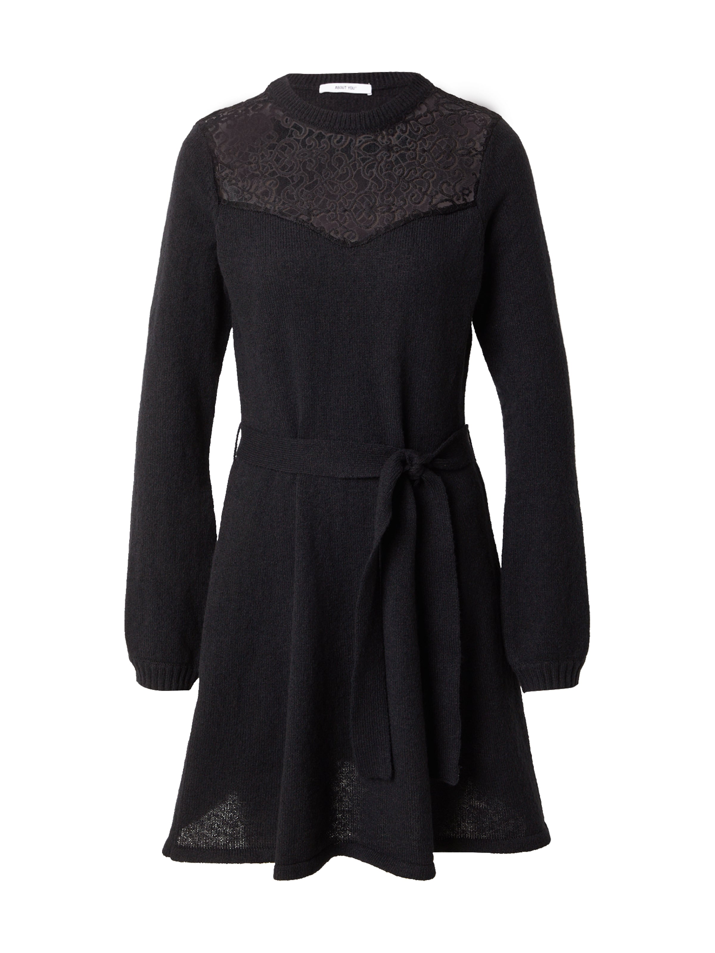 ABOUT YOU Плетена рокля 'Tara' в черно: отпред