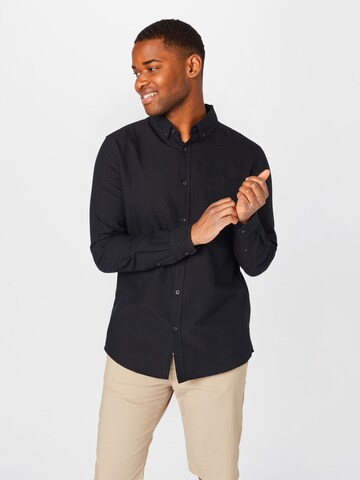 Cotton On Regular fit Button Up Shirt 'Brunswick' in Black: front