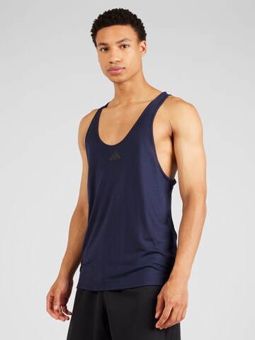 ADIDAS PERFORMANCE Functioneel shirt 'Workout Stringer' in Blauw: voorkant