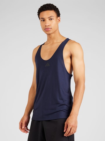 T-Shirt fonctionnel 'Workout Stringer' ADIDAS PERFORMANCE en bleu : devant