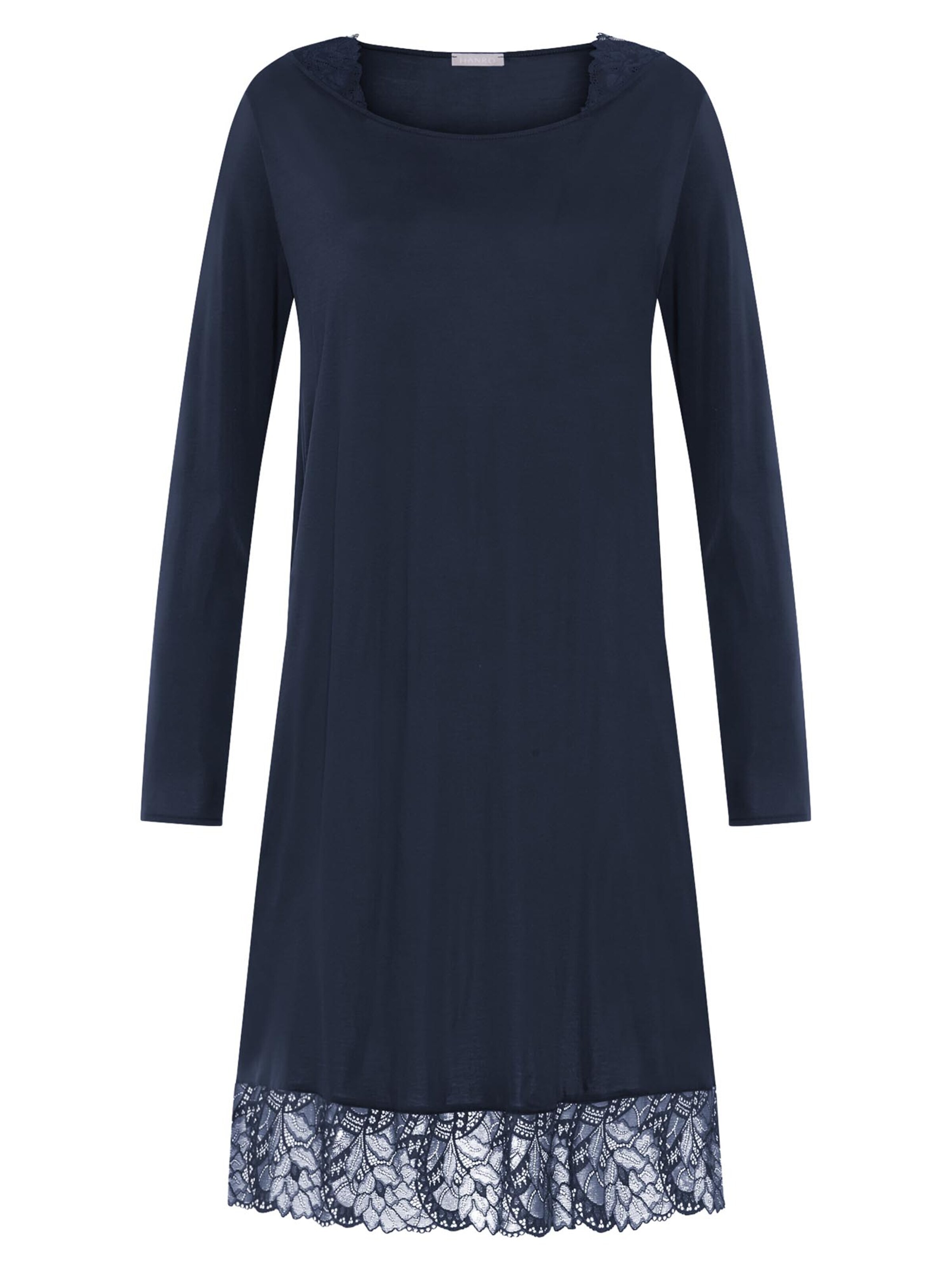 Hanro Nachthemd 'Azelia' in Blauw: voorkant