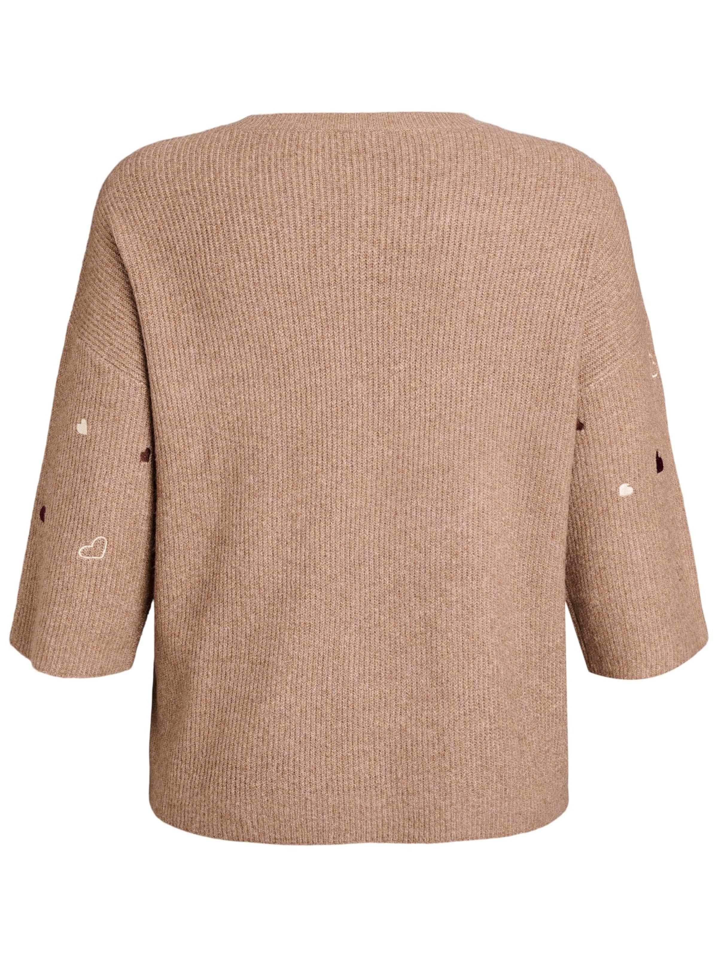 Zizzi Sweater 'Sunny Heart' in Brown