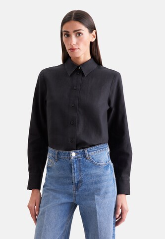 SEIDENSTICKER Bluse 'Uni' in Schwarz: Vorderseite