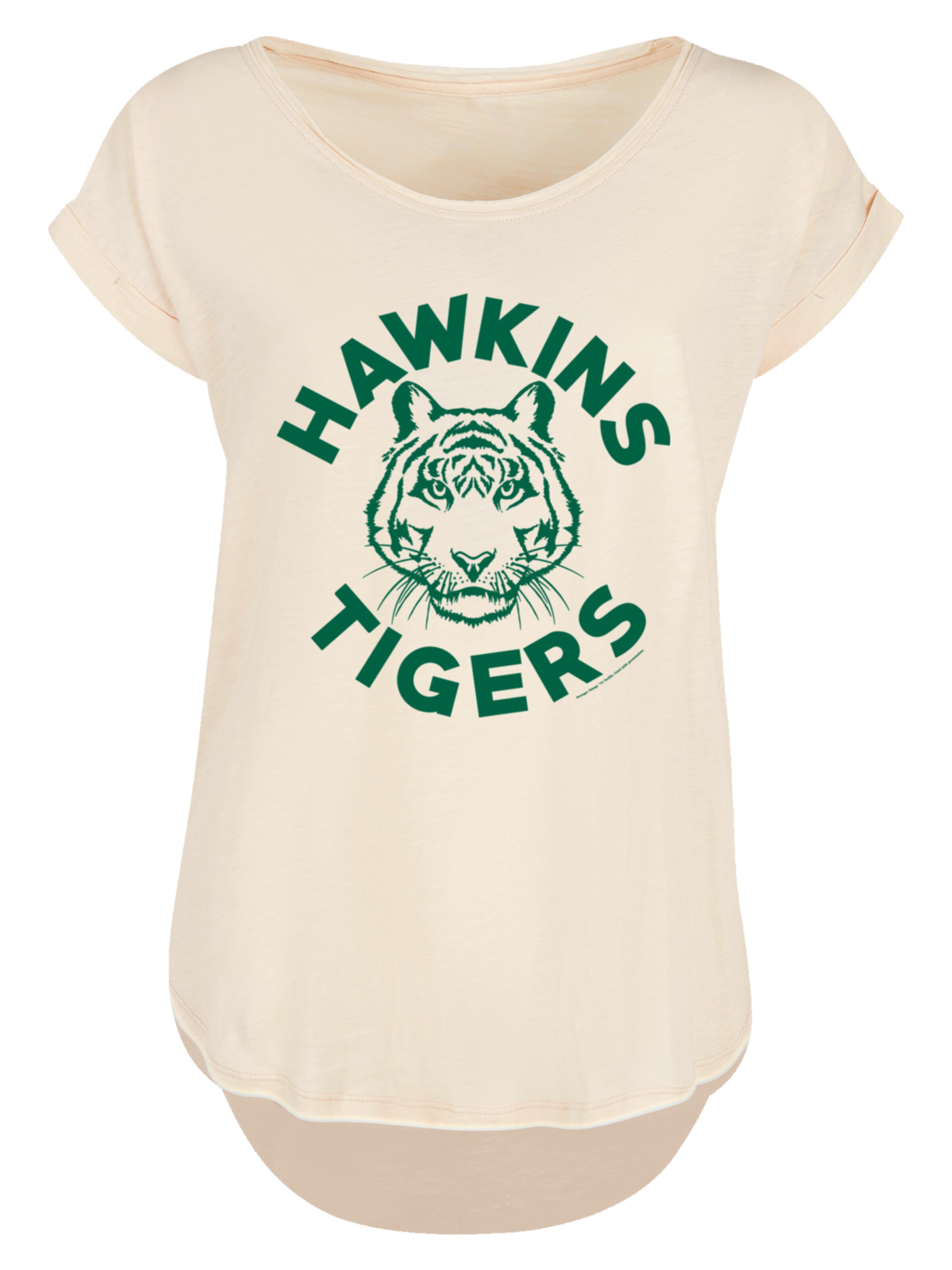 T-shirt 'Stranger Things Hawkins Tigers Netflix TV Series' F4NT4STIC en beige : devant
