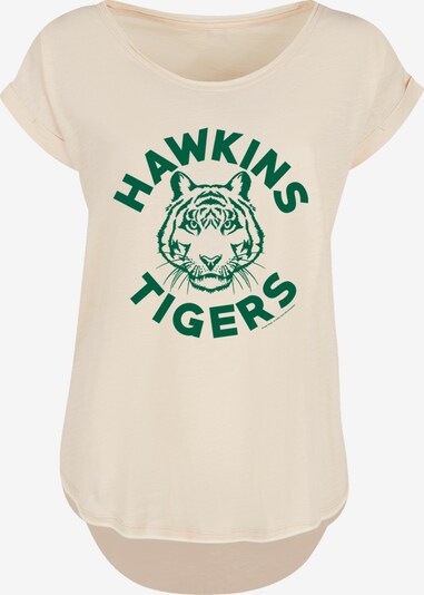 F4NT4STIC T-shirt 'Stranger Things Hawkins Tigers Netflix TV Series' en sable / vert foncé, Vue avec produit