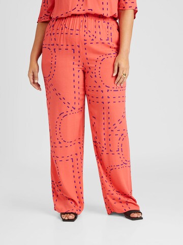 ONLY Carmakoma Wide leg Broek 'Phoebe' in Oranje: voorkant