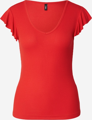 Maglietta 'ONLBELIA' di ONLY in rosso: frontale