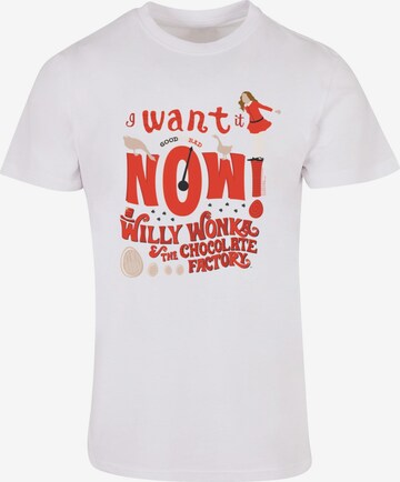 Maglietta ' Willy Wonka - Verruca Salt I Want It Now' di ABSOLUTE CULT in bianco: frontale