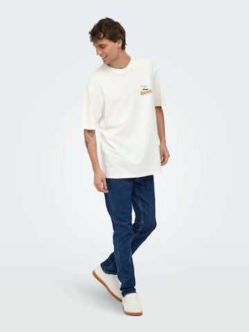 Only & Sons T-shirt 'ONSFRED MARCOS' i vit
