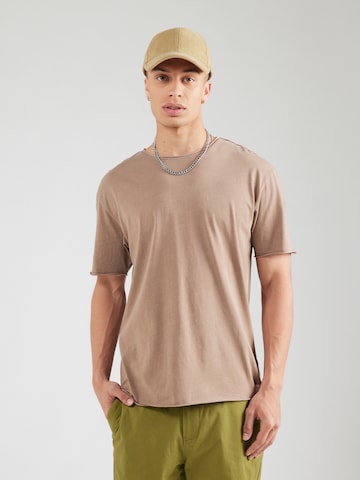 SCOTCH & SODA T-Shirt 'RAW EDGE' in Beige: Vorderseite