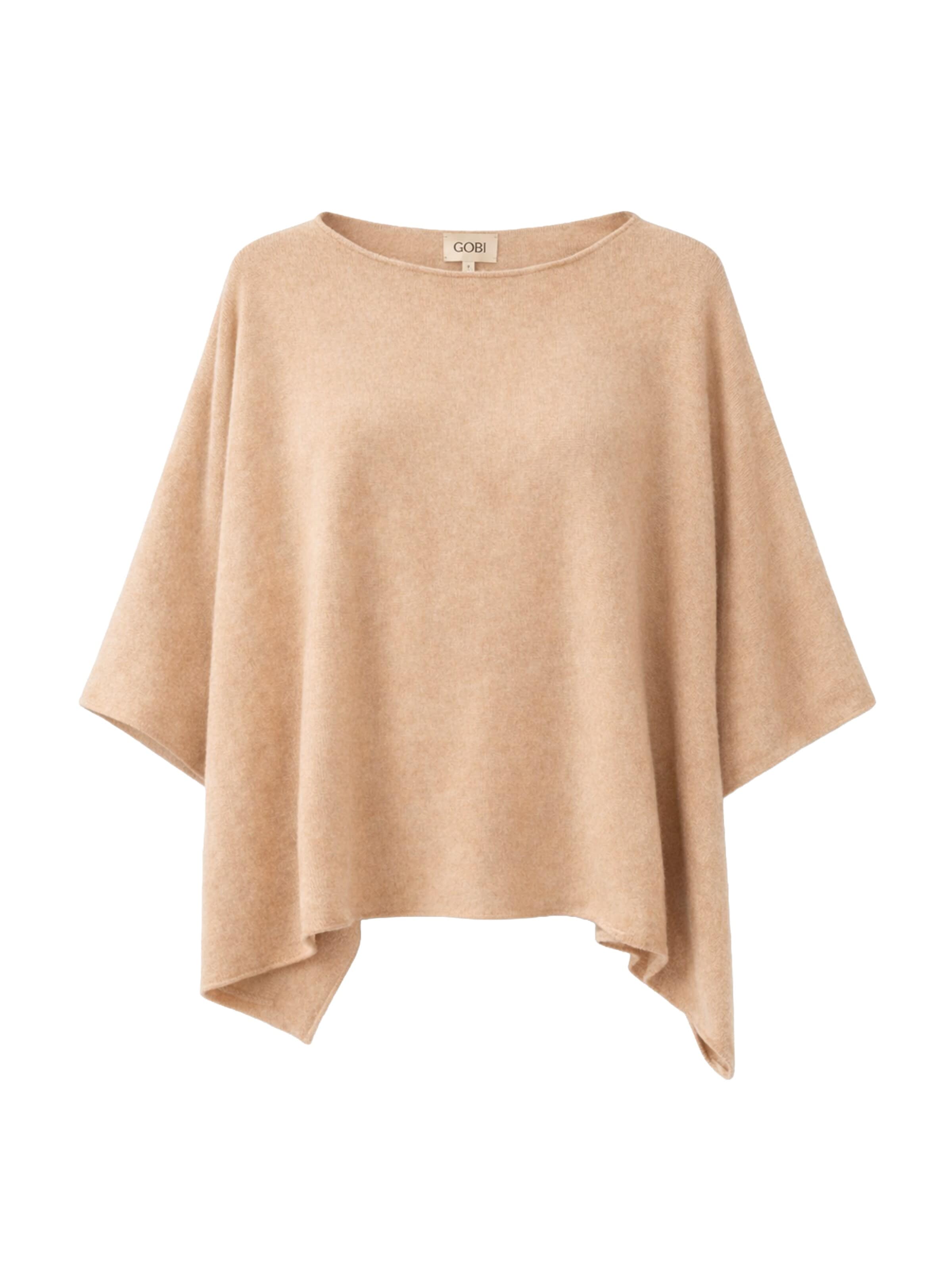 GOBI Cashmere Sveter 'Women's Timeless Knitted Poncho', veľkosť M-L - béžová, Produkt