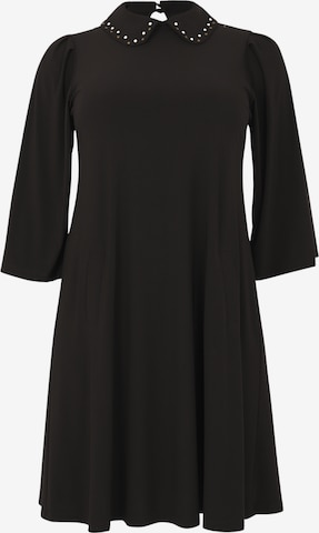 Yoek Shirt Dress in Black: front