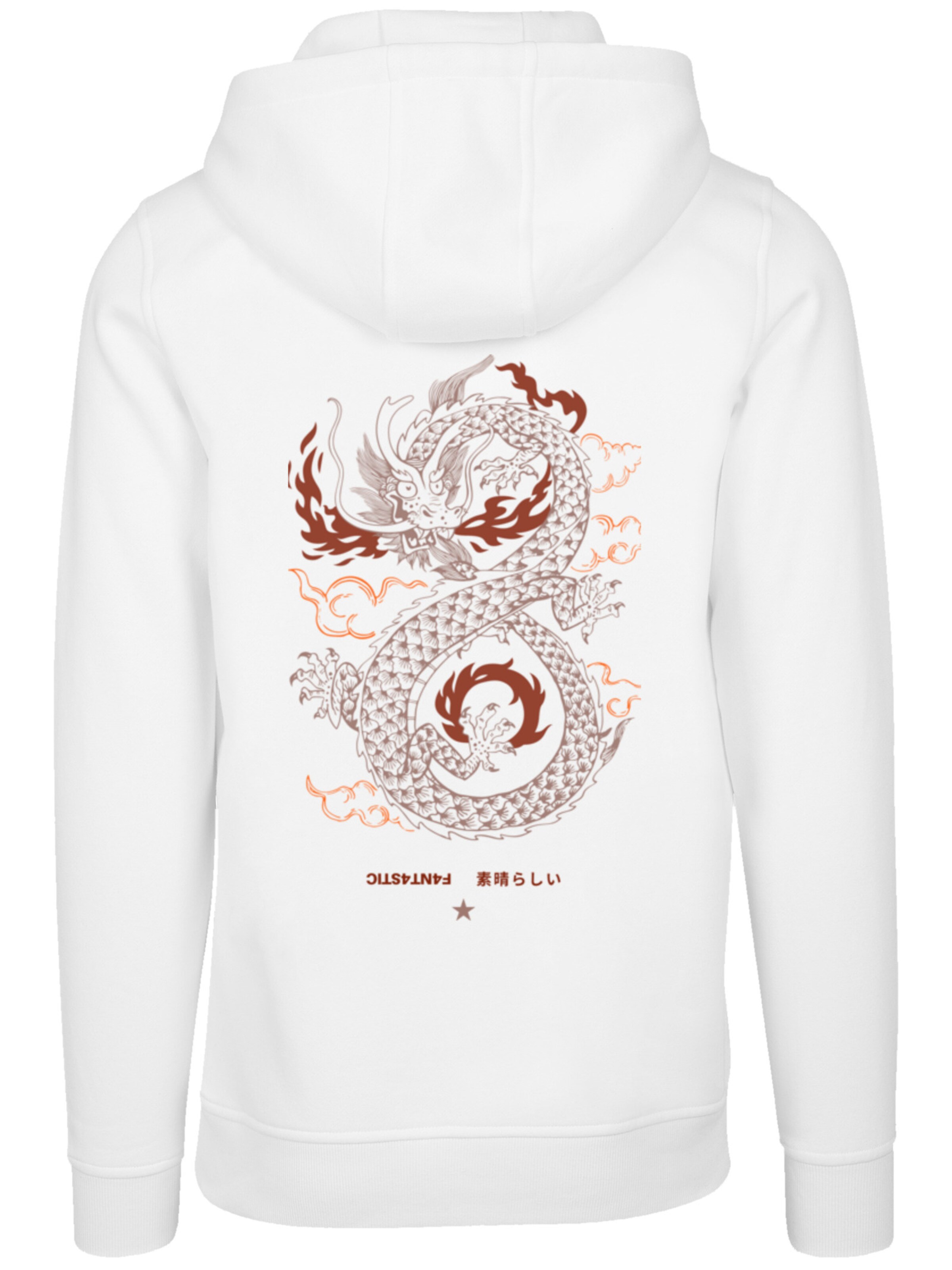 Sweat-shirt 'Dragon fire' F4NT4STIC en blanc