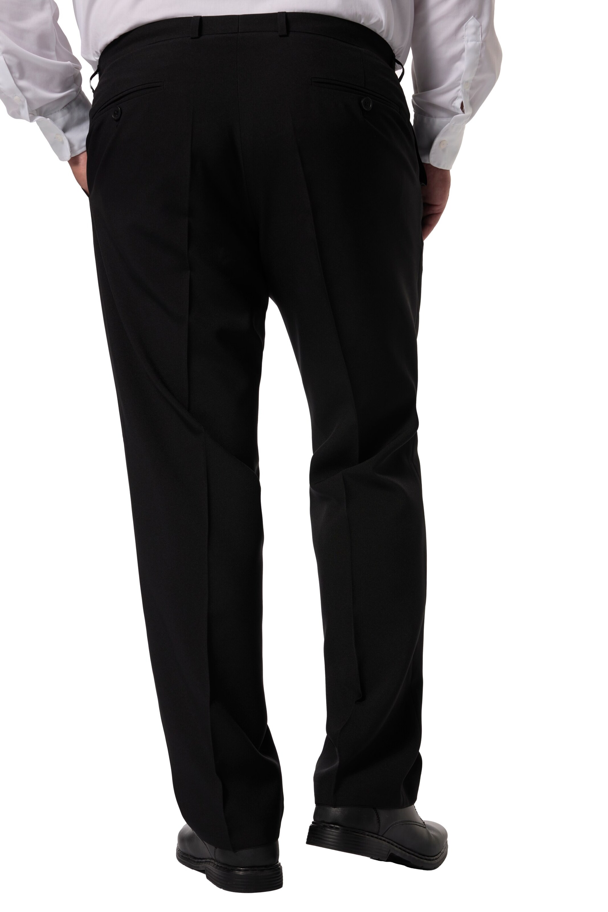 Men Plus Regular Pleated Pants in Black