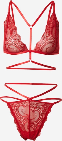 Nasty Gal - Triangular Conjuntos de lingerie 'All of Your' em vermelho: frente