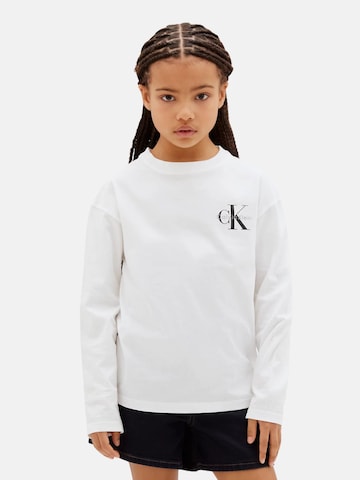 T-Shirt 'CALVIN KLEIN  JEANS kids SMALL CHEST MONOLOGO LS T-SHIRT T-SHIRT' Calvin Klein Kids en blanc