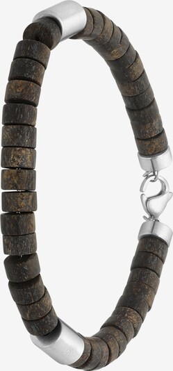 Lucardi Armband in de kleur Donkerbruin / Zilver, Productweergave