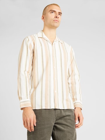 SELECTED HOMME Regular fit Button Up Shirt in Beige: front