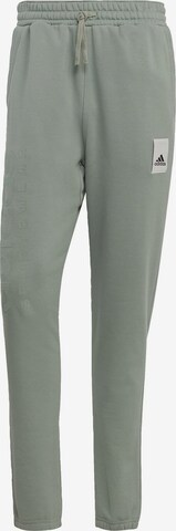Effilé Pantalon de sport 'Lounge Fleece' ADIDAS SPORTSWEAR en vert : devant
