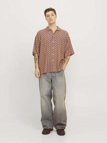 JACK & JONES Comfort fit Overhemd in Bruin