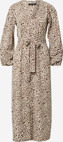 In The Style Shirt Dress in Beige: front