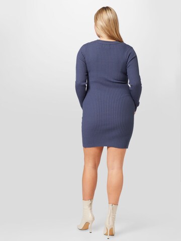 PIECES Curve Knit dress 'Crista' in Blue