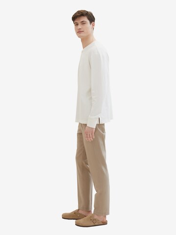 TOM TAILOR DENIM Tapered Bukser med fals i beige