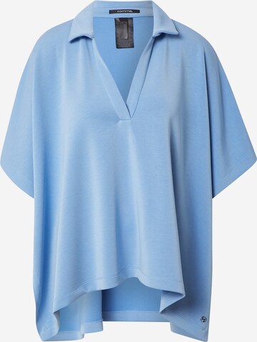 COMMA Cape in Blauw: voorkant