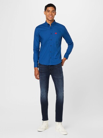 HUGO Slim Fit Hemd 'Evito' in Blau