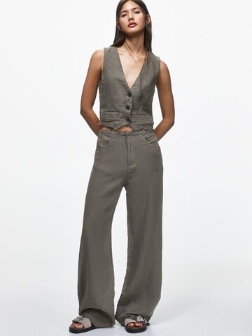 Wide leg Pantaloni di Pull&Bear in grigio