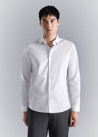 MANGO MAN Regular fit Button Up Shirt 'Palmar' in White: front