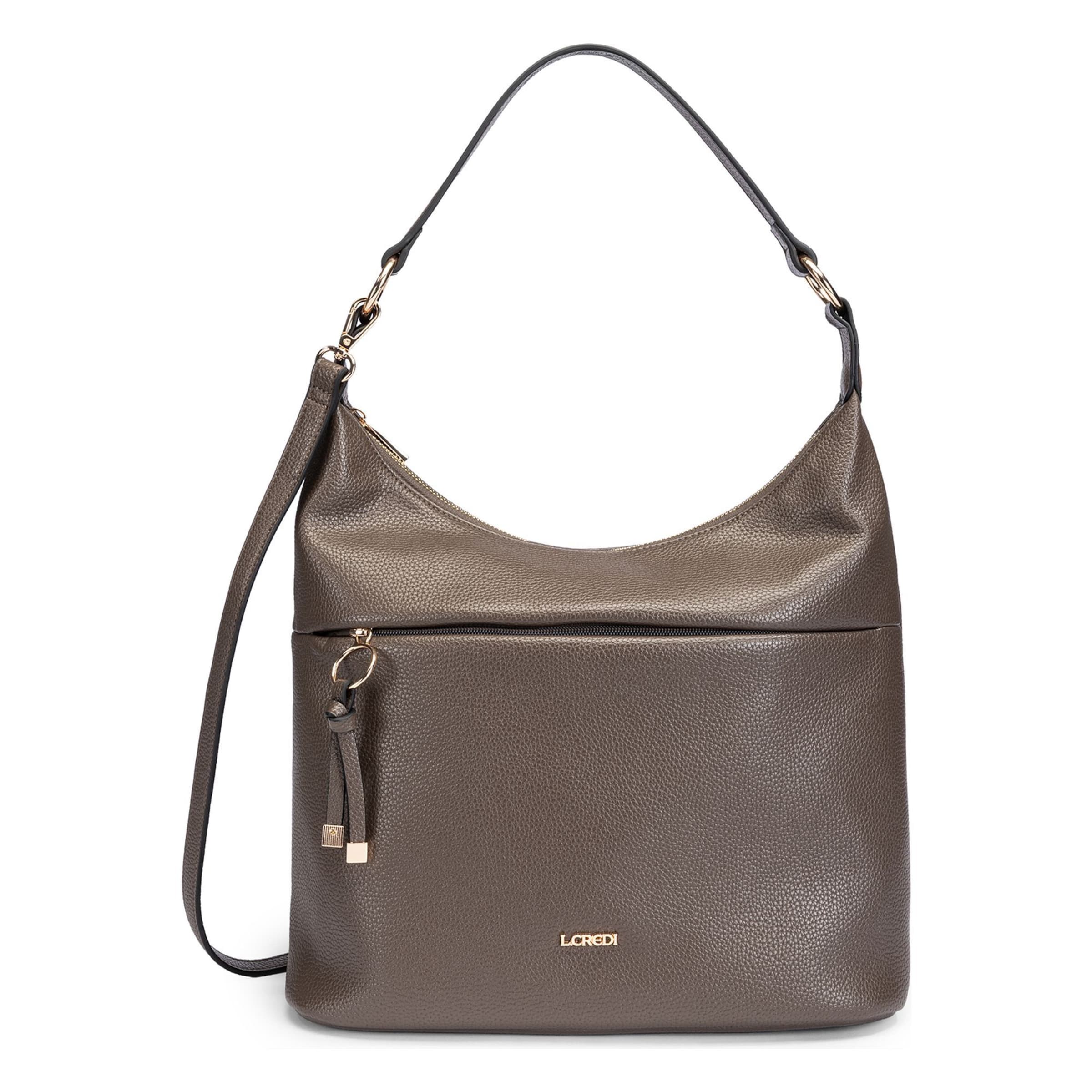 L.CREDI Schultertasche 'Maite' in Braun: Vorderseite