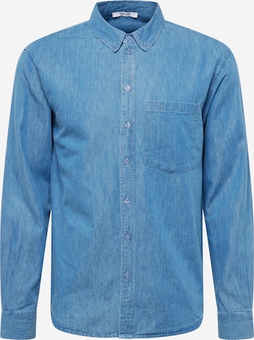 ABOUT YOU Regular fit Button Up Shirt 'Ivan' in Blue: front