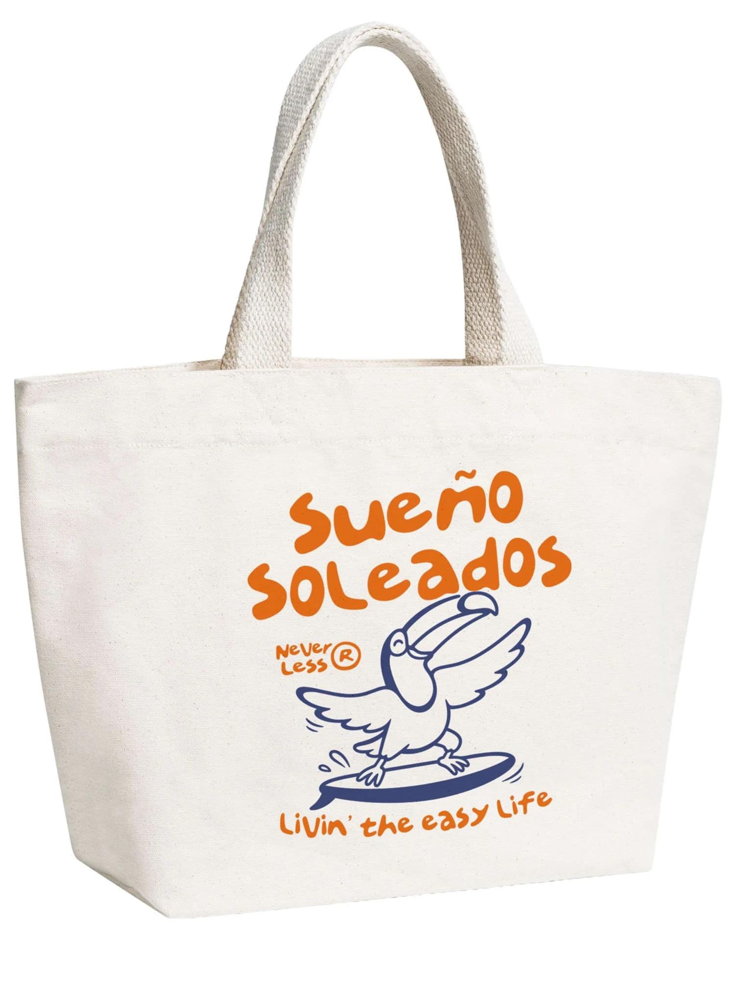 Neverless Beach Bag 'Tucan' in Beige: front
