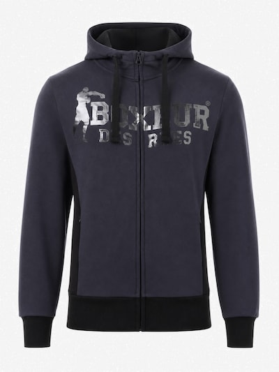 Boxeur des Rues Sweatshirt 'Herren Hoodie Fitted Boxeur des Rues mit Reißverschluss und Kapuze, Anthrazitgrau, Ton-in-Ton-Logo, Baumwolle' in XL in Grey, Item view