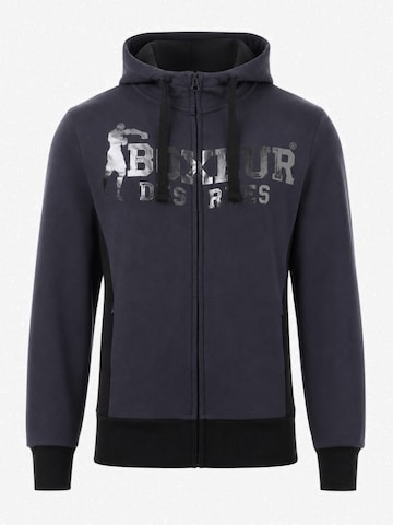 Boxeur des Rues Sweatshirt 'Men's Hoodie Boxeur des Rues Full-Zip Hooded, Anthracite Grey, Tonal Logo, Cotton' in Grey: front