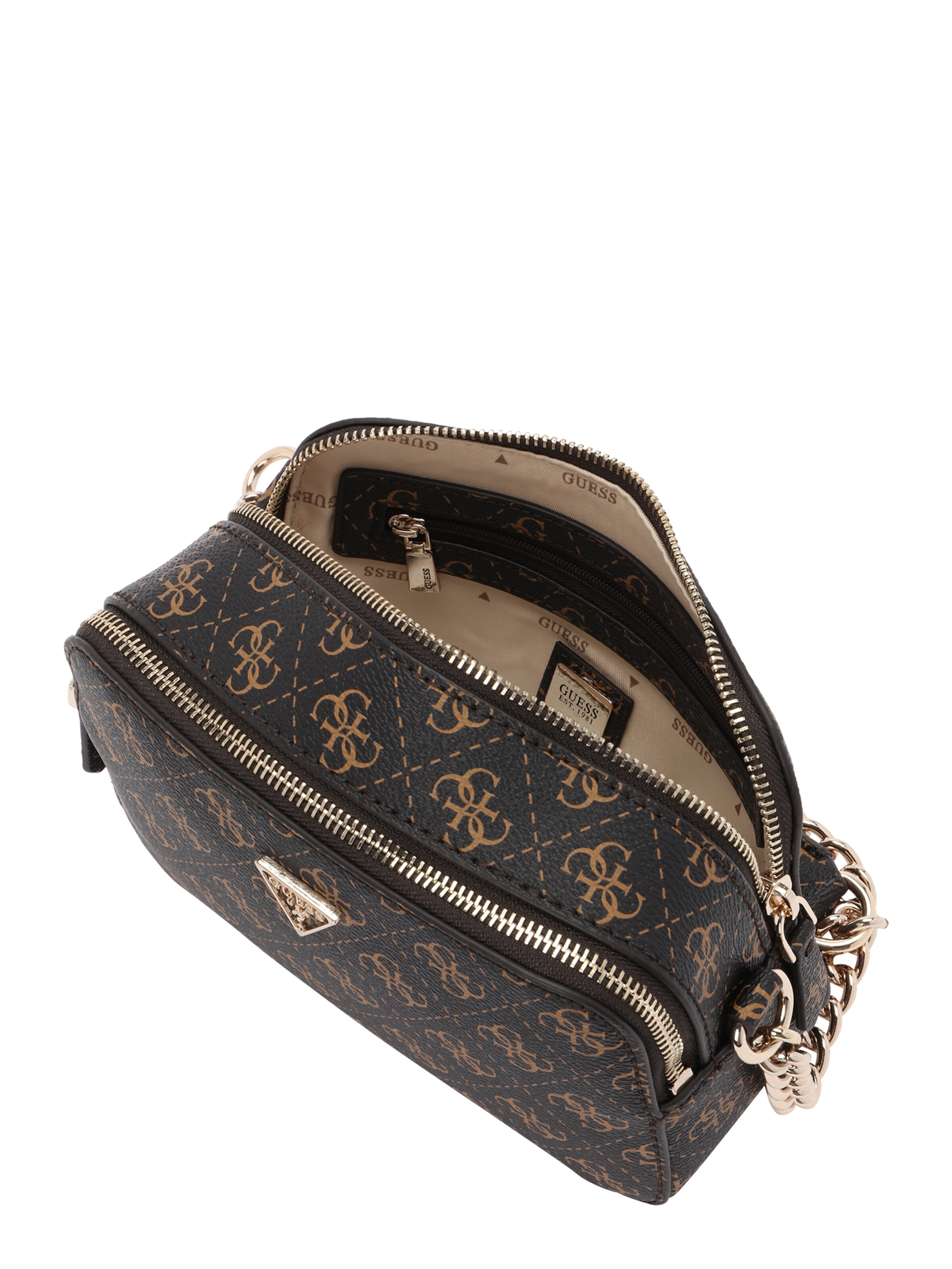 GUESS - Mala de ombro 'NOELLE II CROSSBODY CAMERA' em castanho