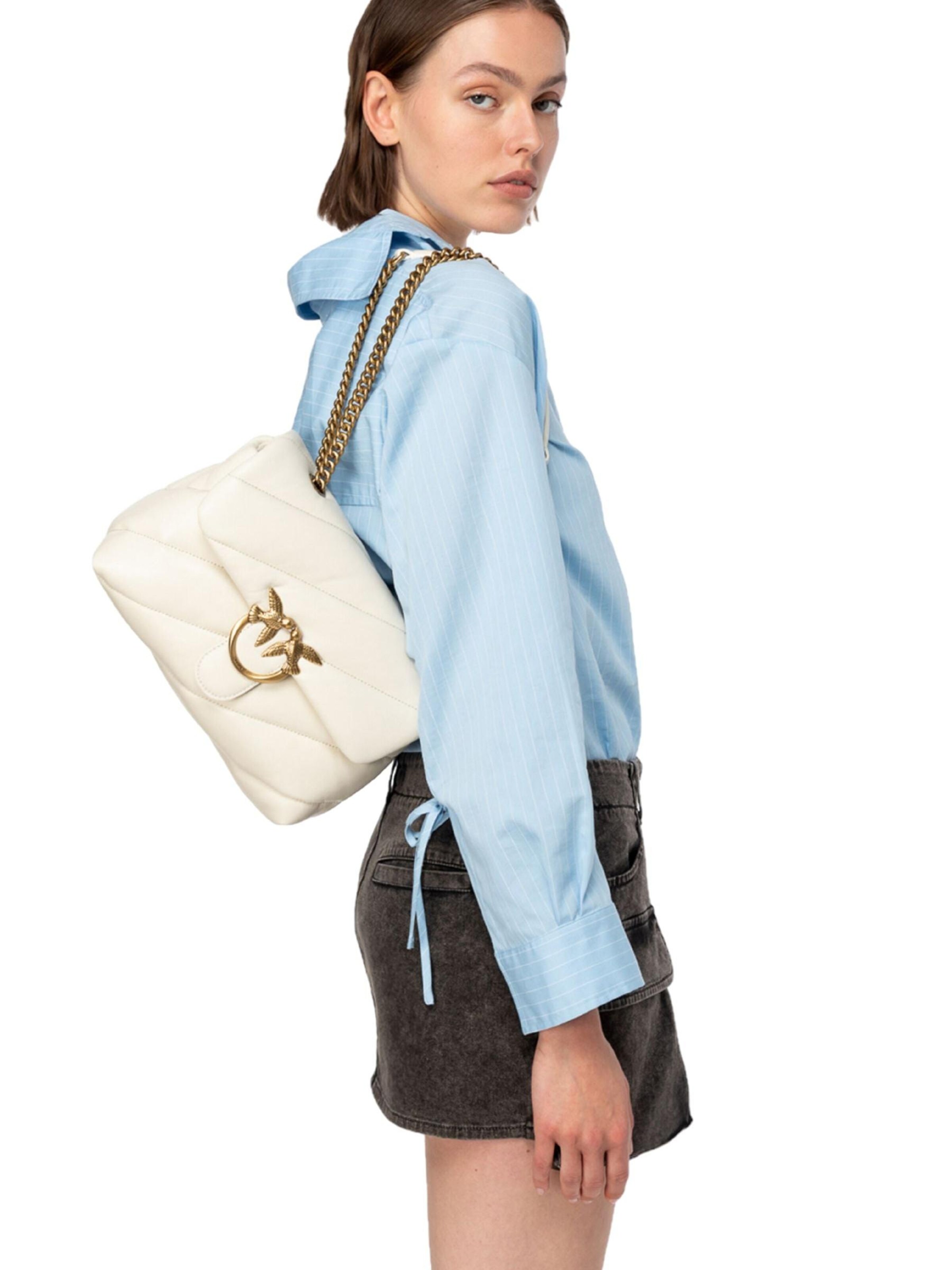 PINKO - Malas de tiracolo 'Pinko Sacs à main Love Puff Classic Cl Sheep Nap Blanc' em branco