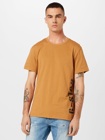 T-Shirt G-Star RAW en marron : devant