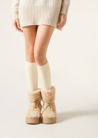 CALZEDONIA Knee High Socks in White
