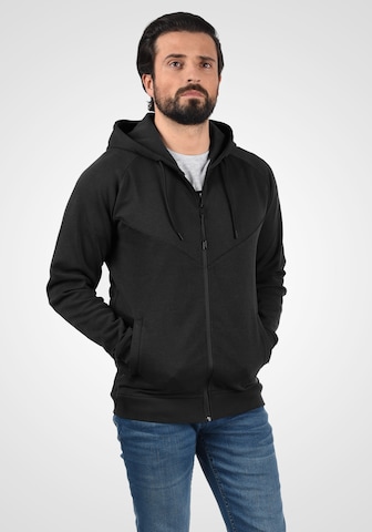 !Solid Zip-Up Hoodie 'Gelbert' in Black: front