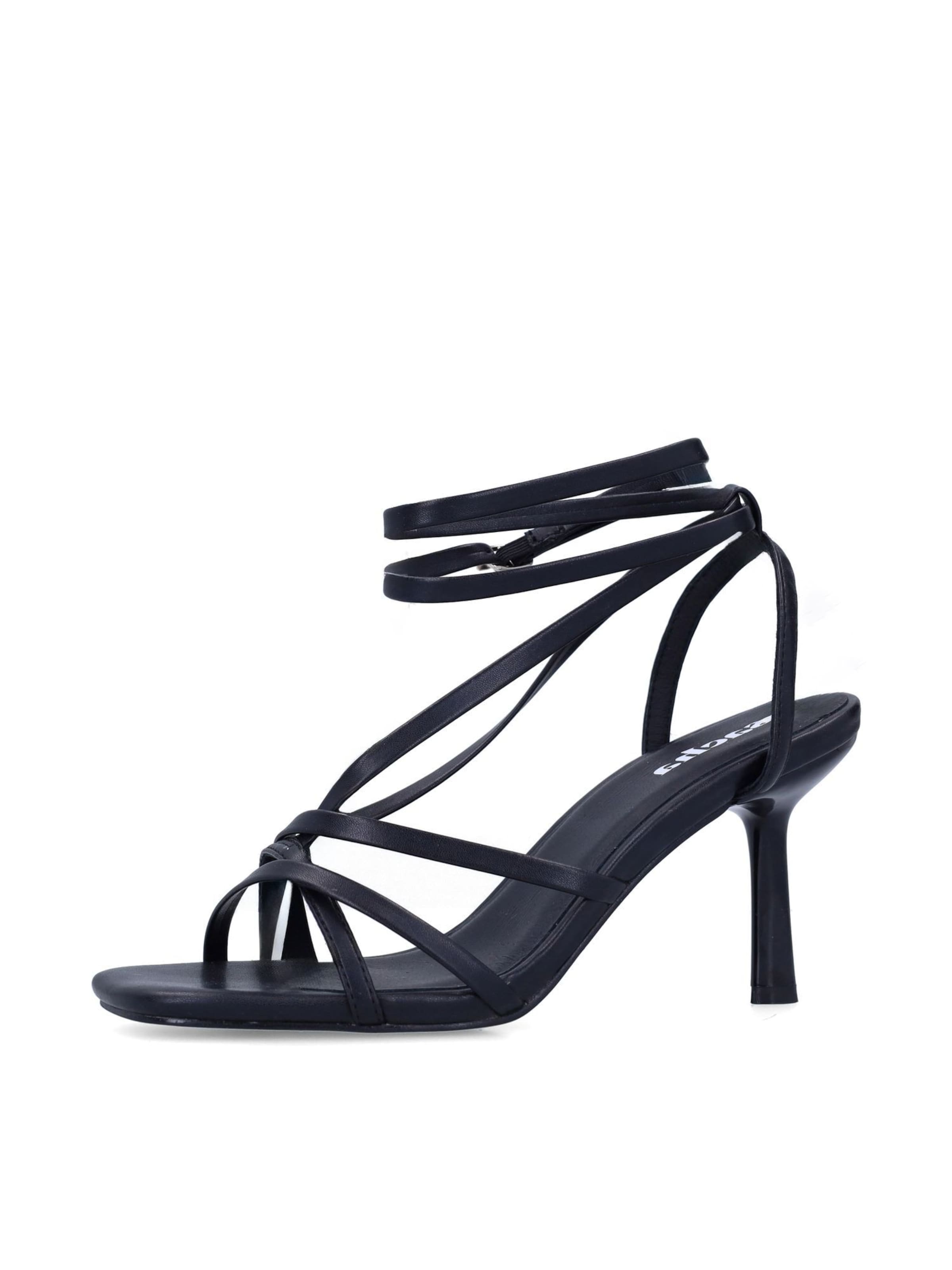 SACHA Sandalen met riem in Zwart: voorkant