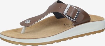 FLY FLOT Pantolette in Braun: Vorderseite