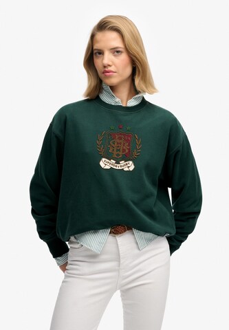 Superdry & Co Sweatshirt 'Crest' in Green: front