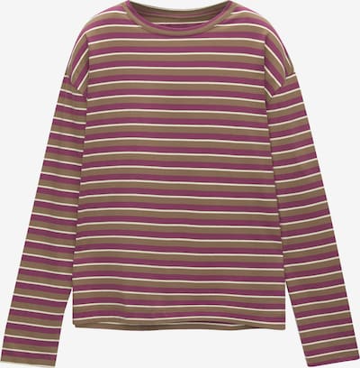 Tricou Pull&Bear pe maro / mov zmeură / alb murdar, Vizualizare produs