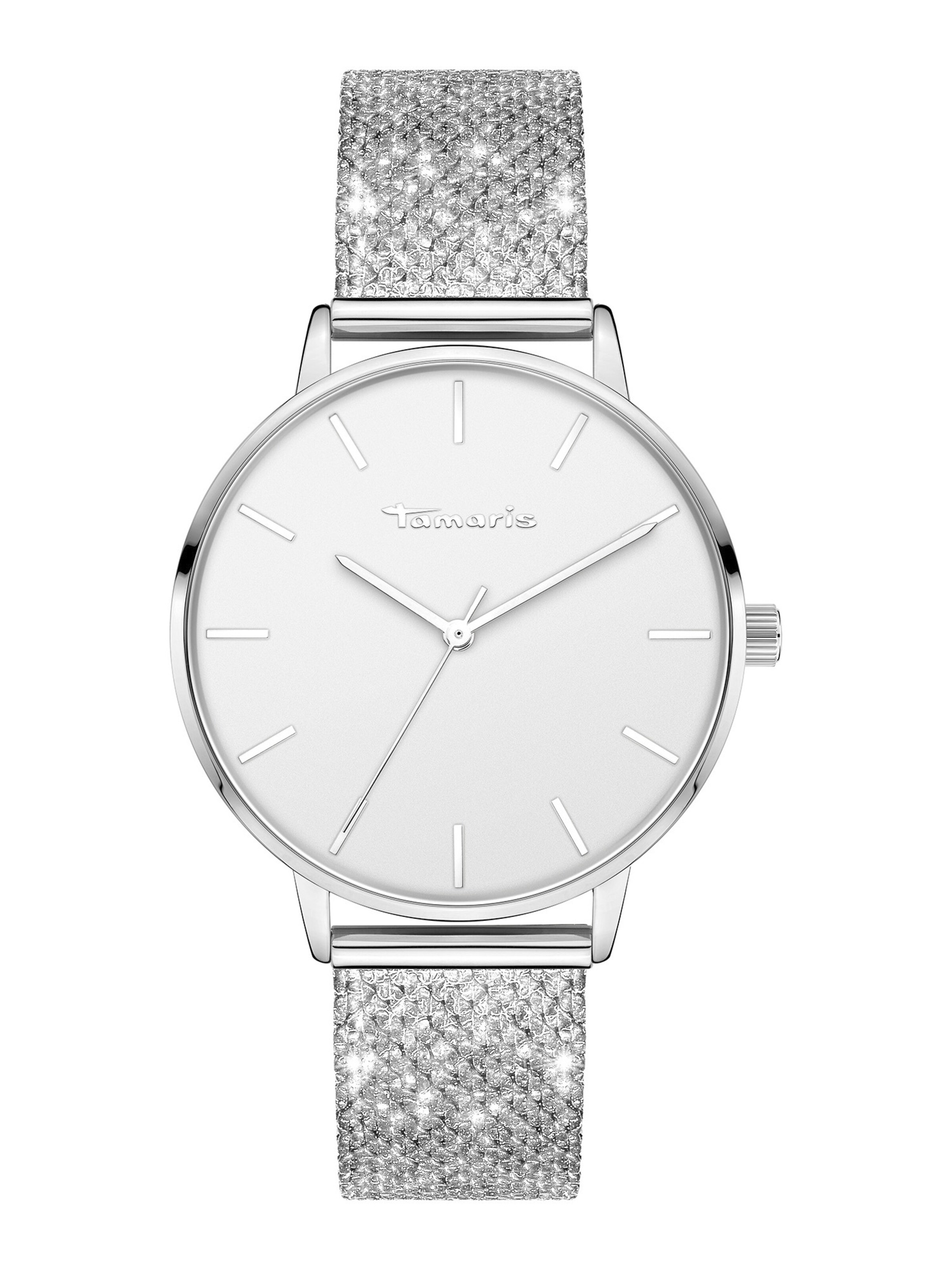Tamaris Analoguhr in Silber: Vorderseite