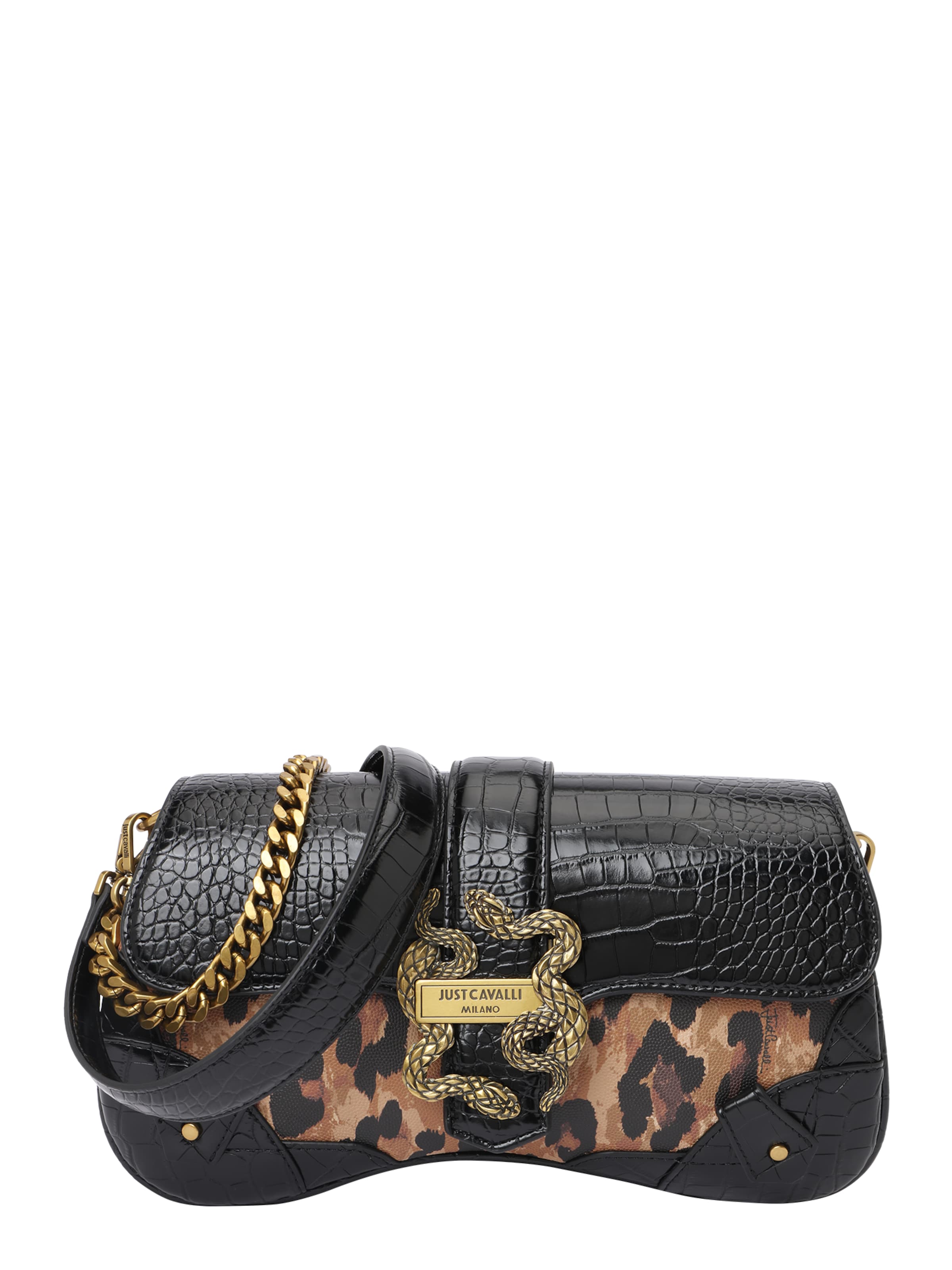 Just Cavalli Чанта с презрамки в черно: отпред