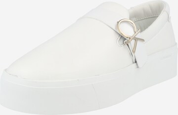 Calvin Klein Instappers in Wit: voorkant