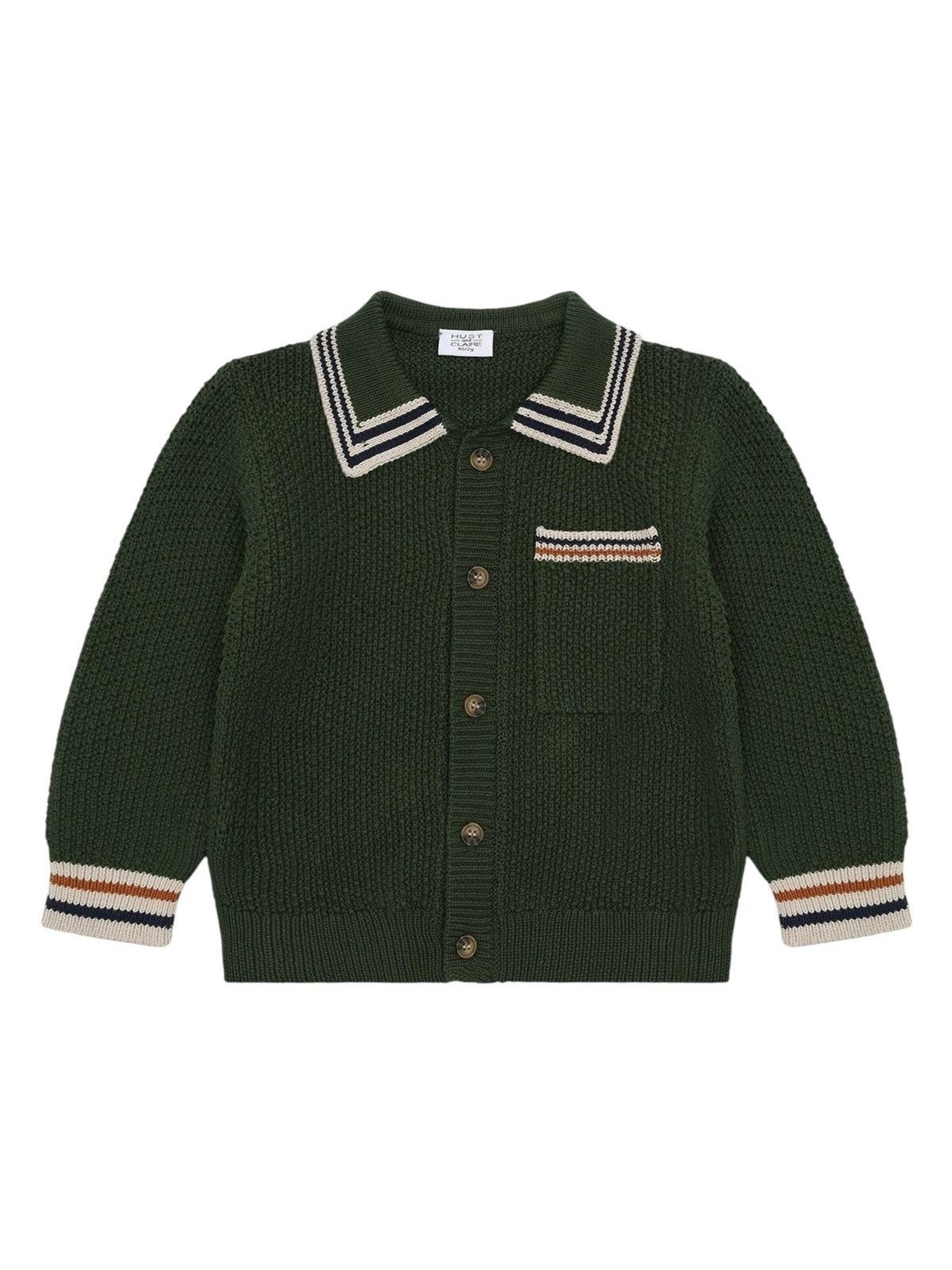 Hust & Claire Knit cardigan 'HCPelle' in Green: front