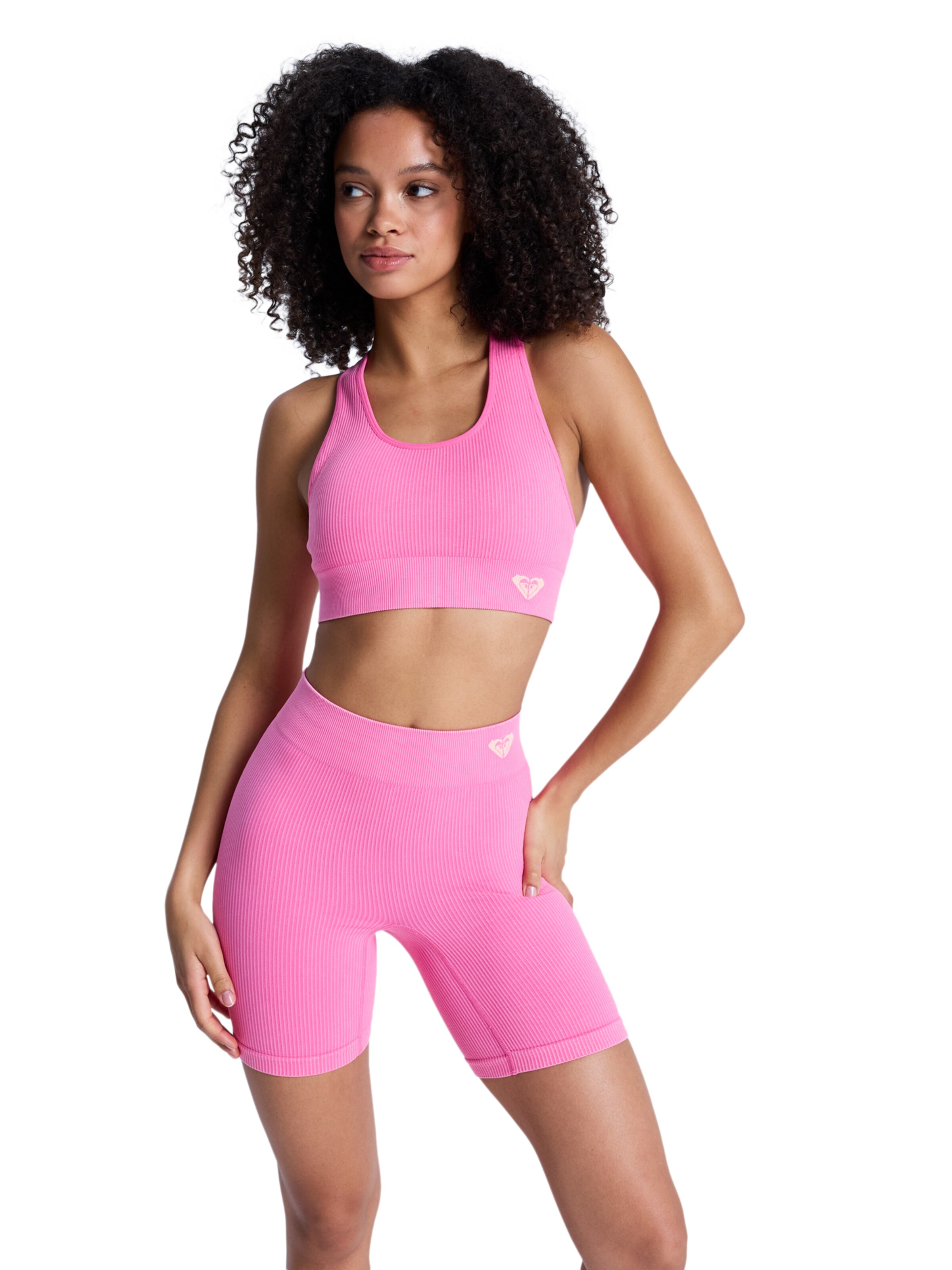 ROXY Skinny Workout Pants in Pink: front